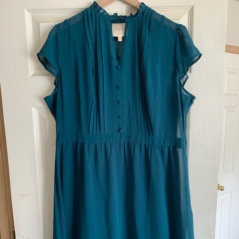Modcloth teal dress with slip!